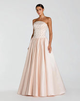 Light Pink Embellished Strapless Ball Gown