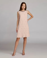 Light Pink Embellished Sleeveless Shift Mini Dress