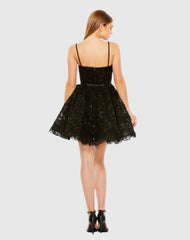 Black Beaded Strap Bustier Sequin Mini Dress - FINAL SALE